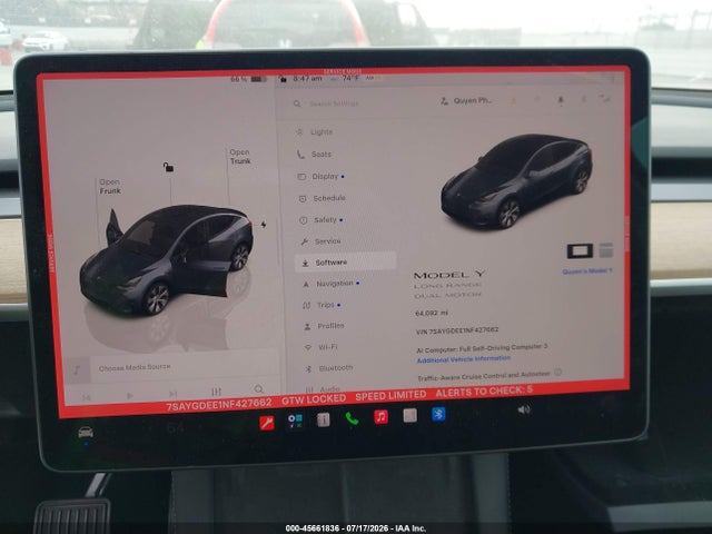 Auction sale of the 2022 Tesla Model Y Long Range Dual Motor All-wheel Drive, vin: 7SAYGDEE1NF427662, lot number: 45661836