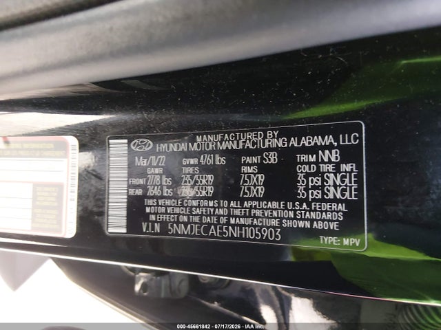 Hyundai Tucson Limited 2022 5NMJECAE5NH105903 Image 9