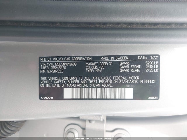 YV4L12DL5N1013609 Volvo Xc60 B5 Inscription