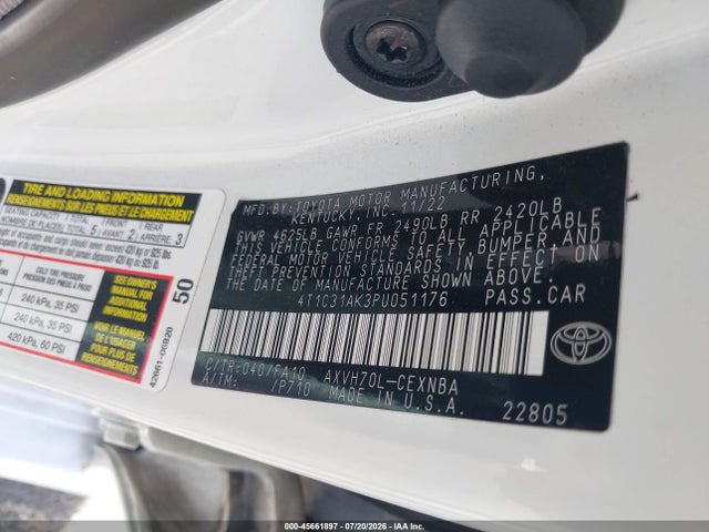 4T1C31AK3PU051176 Toyota Camry Le Hybrid