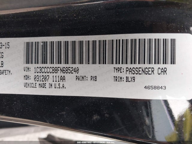 Aukcja sprzedaży 2015 Chrysler 200 C, vin: 1C3CCCCB8FN685240, numer aukcji: 45661952