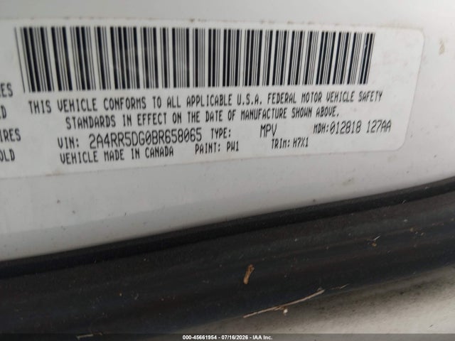 Продаж на аукціоні авто 2011 Chrysler Town & Country Touring, vin: 2A4RR5DG0BR658065, номер лоту: 45661954