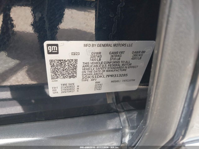 Aukcja sprzedaży 2023 Gmc Yukon 2wd Denali, vin: 1GKS1DKL7PR313285, numer aukcji: 45662016