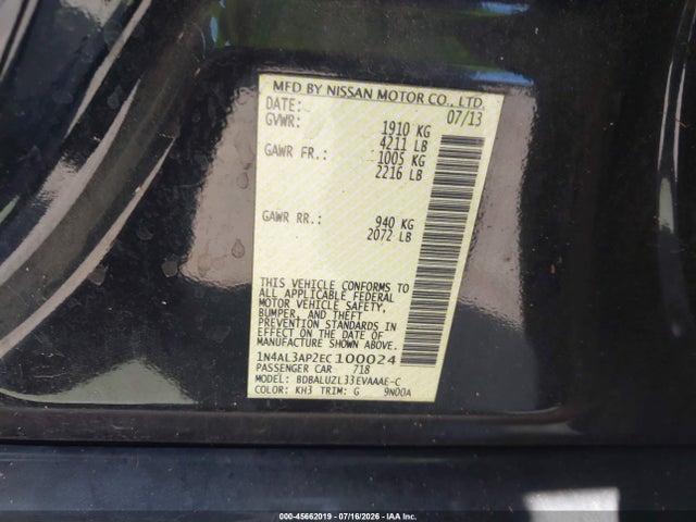 Nissan Altima 2.5 Sv 2014 1N4AL3AP2EC100024 Image 9