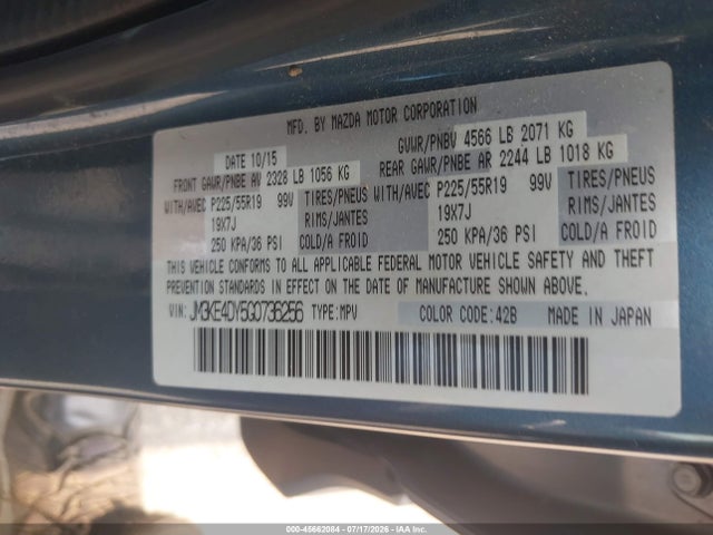 Продаж на аукціоні авто 2016 Mazda Cx-5 Grand Touring, vin: JM3KE4DY5G0736256, номер лоту: 45662084