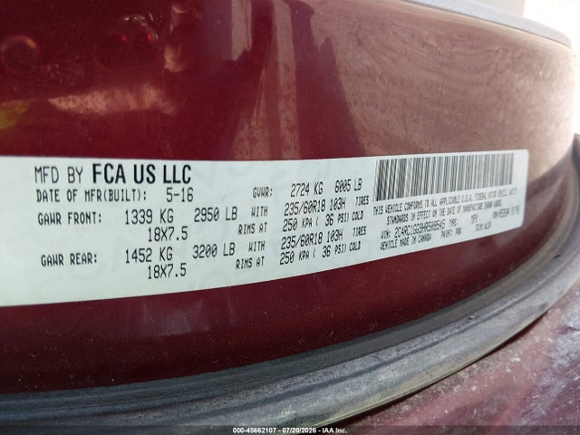 Aukcja sprzedaży 2017 Chrysler Pacifica Limited, vin: 2C4RC1GG9HR509545, numer aukcji: 45662107