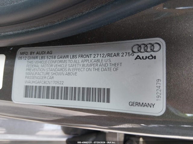 Продаж на аукціоні авто 2012 Audi A6 3.0t Prestige, vin: WAUHGAFC8CN170522, номер лоту: 45662121