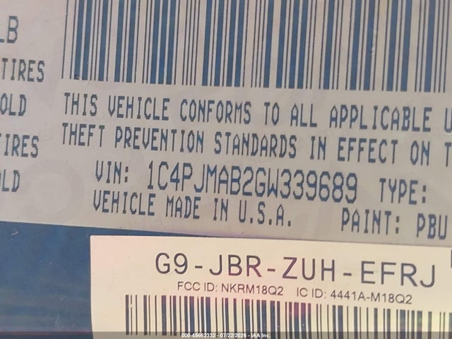 Продаж на аукціоні авто 2016 Jeep Cherokee Sport, vin: 1C4PJMAB2GW339689, номер лоту: 45662332