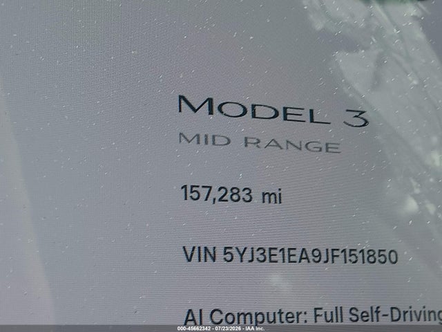 Aukcja sprzedaży 2018 Tesla Model 3 Long Range/mid Range, vin: 5YJ3E1EA9JF151850, numer aukcji: 45662342