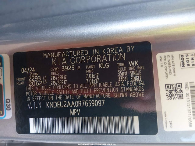 KIA SELTOS S 2024 KNDEU2AA0R7659097 Image 9