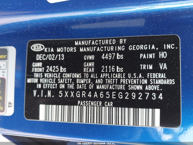 KIA Optima Sx Turbo 2014 5XXGR4A65EG292734 Image 9