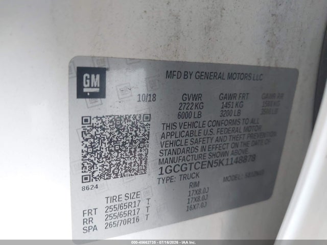 1GCGTCEN5K1148878 Chevrolet Colorado Lt
