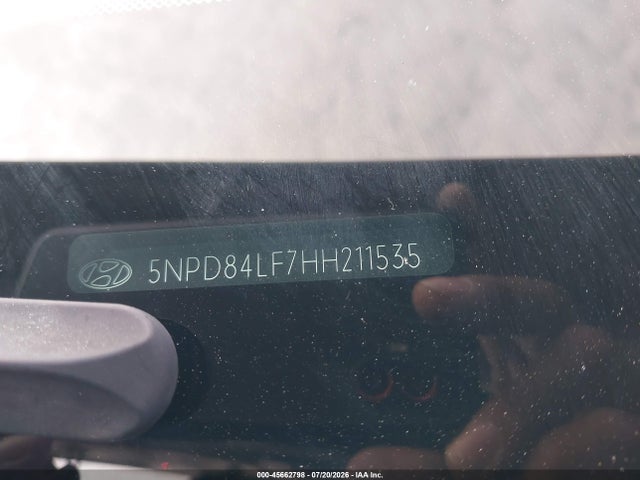 45662798 :رقم المزاد ، 5NPD84LF7HH211535 vin ، 2017 Hyundai Elantra Value Edition مزاد بيع