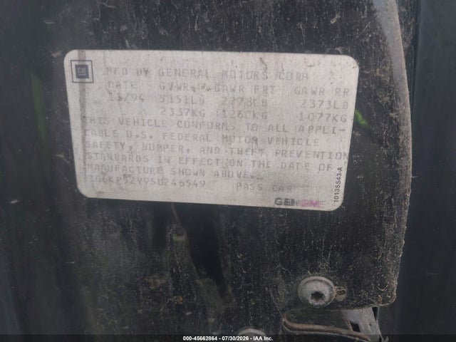 Продаж на аукціоні авто 1995 Cadillac Deville Concours, vin: 1G6KF52Y9SU246549, номер лоту: 45662864