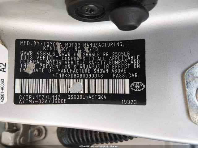 Продаж на аукціоні авто 2011 Toyota Avalon, vin: 4T1BK3DBXBU390046, номер лоту: 45662895