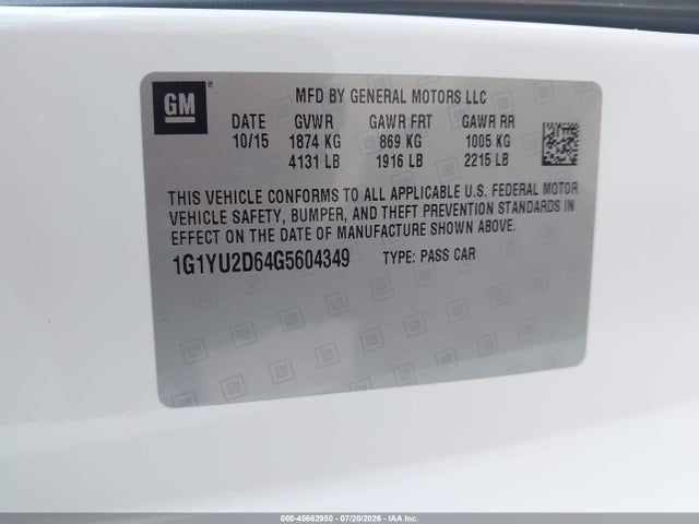 1G1YU2D64G5604349 Chevrolet Corvette Z06