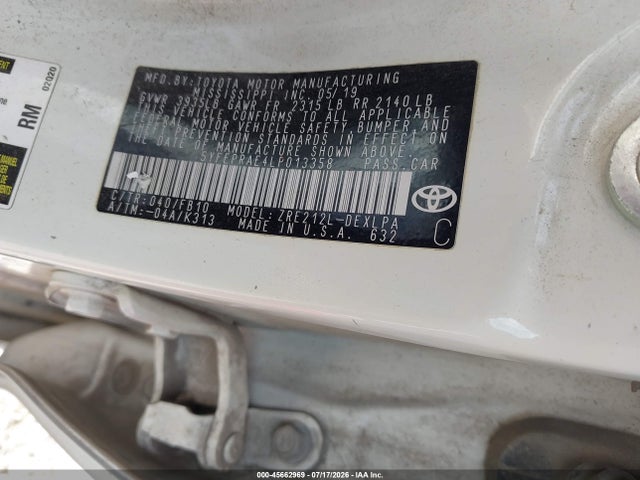 Aukcja sprzedaży 2020 Toyota Corolla Le, vin: 5YFEPRAE4LP013358, numer aukcji: 45662969