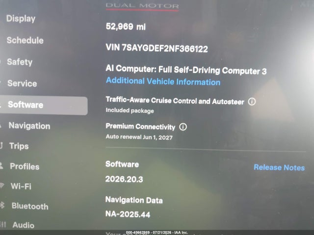 Tesla Model Y Performance Dual Motor All-wheel Drive 2022 7SAYGDEF2NF366122 Image 15