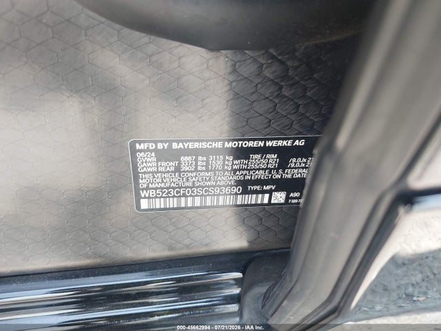 Продажа на аукционе авто 2025 Bmw Ix Xdrive50, vin: WB523CF03SCS93690, номер лота: 45662994