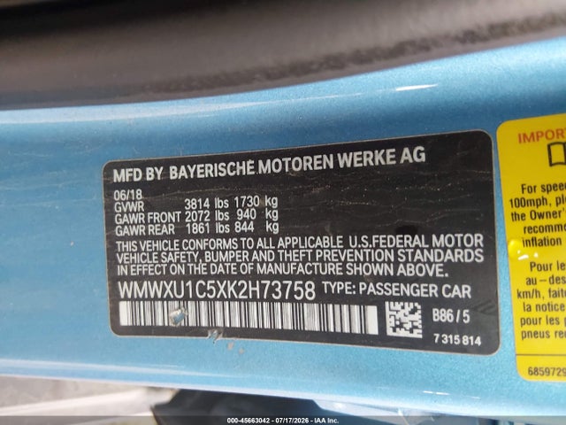 Mini Hardtop Cooper 2019 WMWXU1C5XK2H73758 Image 9