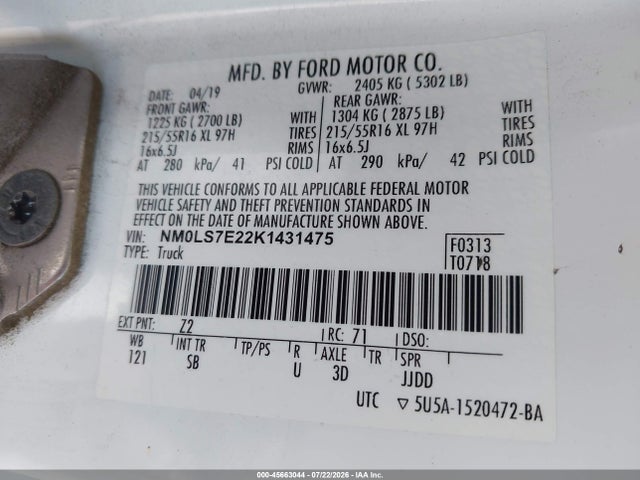 Ford Transit Connect Xl 2019 NM0LS7E22K1431475 Image 9