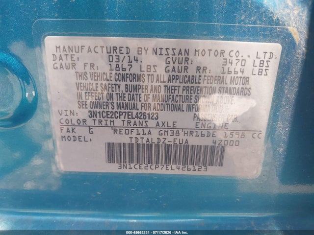 Nissan Versa Note Sv 2014 3N1CE2CP7EL426123 Image 9
