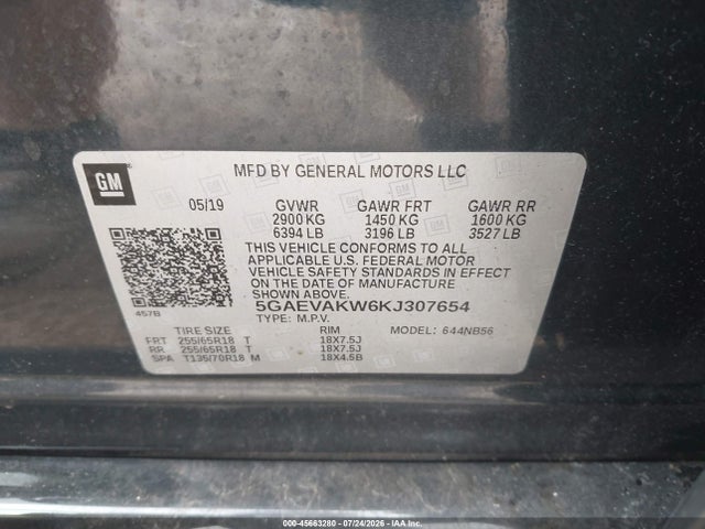 Aukcja sprzedaży 2019 Buick Enclave Awd Essence, vin: 5GAEVAKW6KJ307654, numer aukcji: 45663280