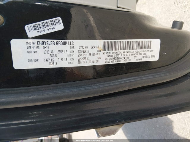 2010 Dodge Grand Caravan Sxt მანქანა იყიდება აუქციონზე, vin: 2D4RN5D12AR444354, აუქციონის ნომერი: 45663354