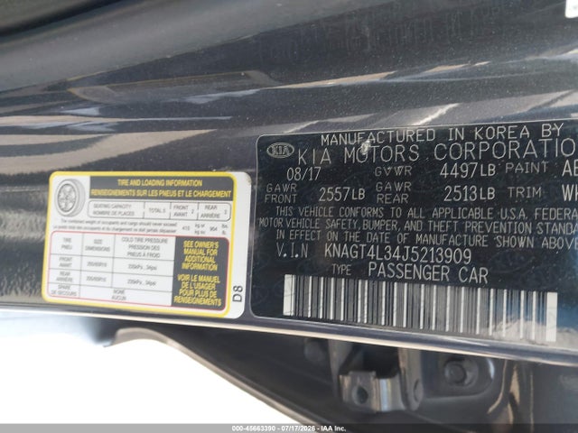 KIA Optima Lx 2018 KNAGT4L34J5213909 Image 9
