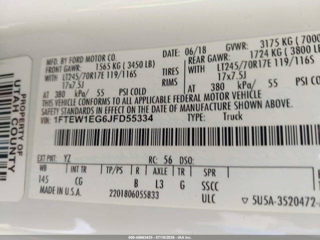 Ford F-150 Xl 2018 1FTEW1EG6JFD55334 Image 9