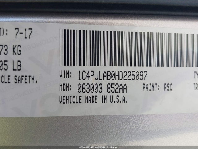 Jeep Cherokee Sport 2017 1C4PJLAB0HD225097 Image 9