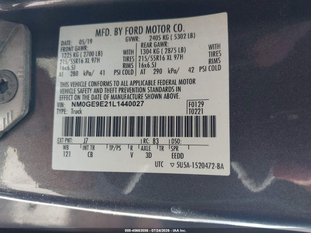 Ford Transit Connect 2020 NM0GE9E21L1440027 Image 9