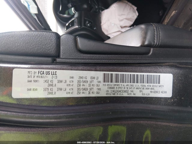 2019 Jeep Grand Cherokee Altitude 4x2 მანქანა იყიდება აუქციონზე, vin: 1C4RJEAG4KC630652, აუქციონის ნომერი: 45663563