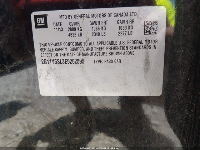 Chevrolet IMPALA LS 2014 2G11Y5SL3E9202595 Image 9