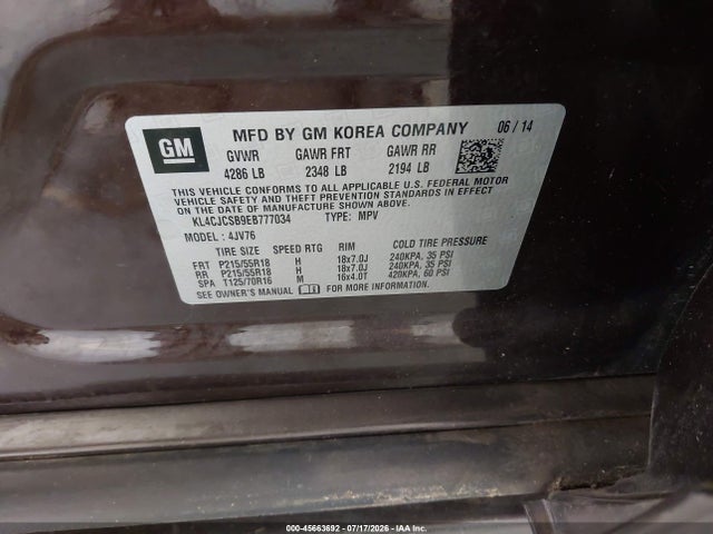 Buick Encore Leather 2014 KL4CJCSB9EB777034 Image 9