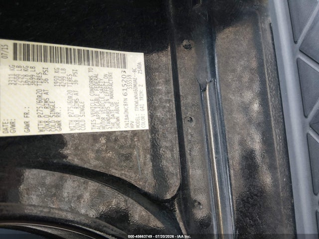 45663749 :رقم المزاد ، 5N1BA0NC8FN615203 vin ، 2015 Nissan Armada Platinum مزاد بيع