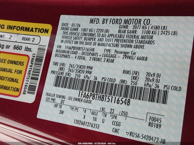 Ford Mustang Ecoboost Premium Fastback 2026 1FA6P8TH8T5116548 Image 9