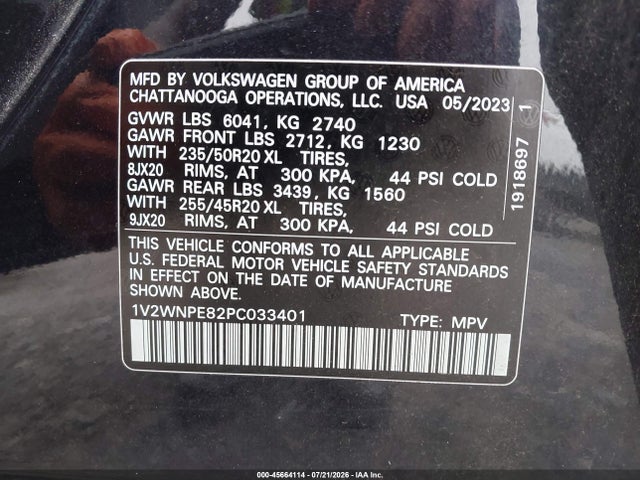2023 Volkswagen Id.4 Awd Pro S მანქანა იყიდება აუქციონზე, vin: 1V2WNPE82PC033401, აუქციონის ნომერი: 45664114