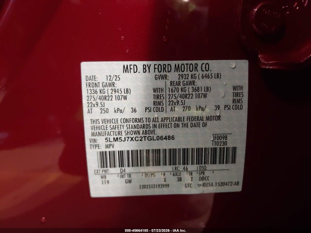 Lincoln Aviator Reserve 2026 5LM5J7XC2TGL06486 Image 9