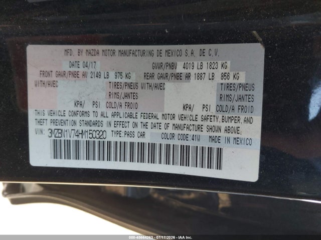 3MZBN1V74HM150320 Mazda Mazda3 Touring