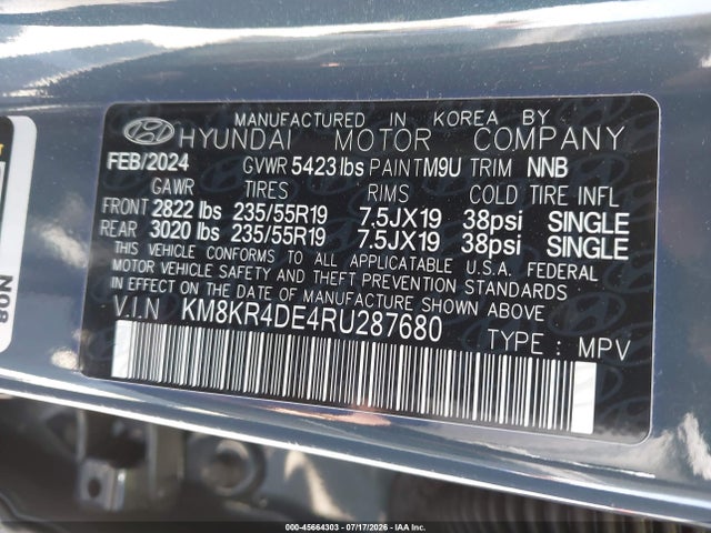 Продажа на аукционе авто 2024 Hyundai Ioniq 5 Limited, vin: KM8KR4DE4RU287680, номер лота: 45664303