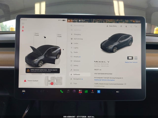 Продаж на аукціоні авто 2023 Tesla Model Y Awd/long Range Dual Motor All-wheel Drive, vin: 7SAYGDEE3PF921590, номер лоту: 45664367