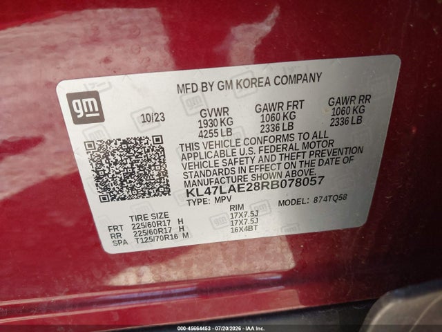 Продажа на аукционе авто 2024 Buick Envista Preferred Fwd, vin: KL47LAE28RB078057, номер лота: 45664453