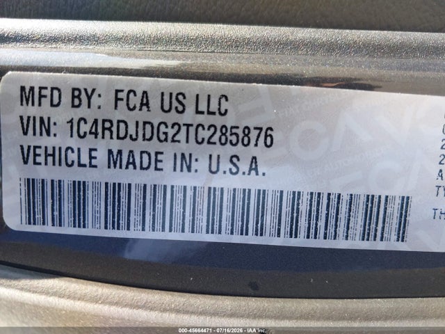 1C4RDJDG2TC285876 Dodge Durango Gt Awd