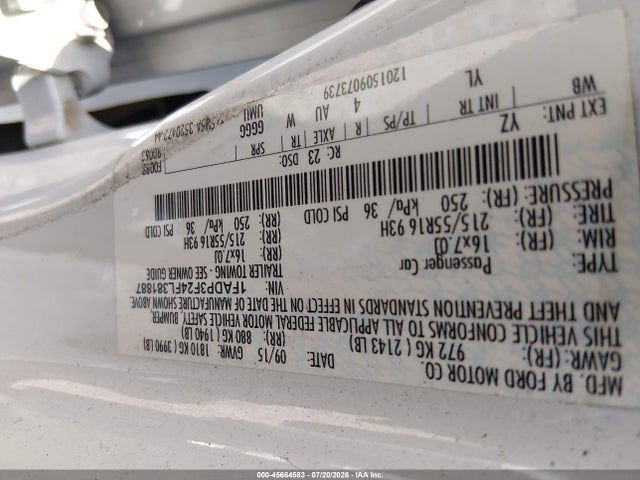 Ford FOCUS SE 2015 1FADP3F24FL381887 Image 9