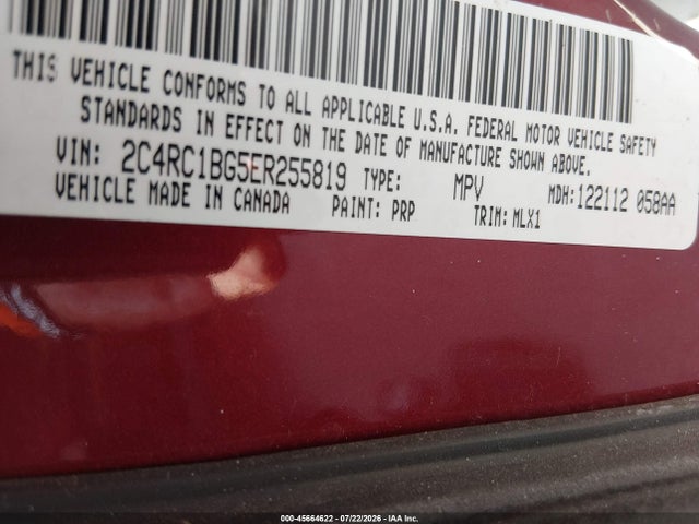 2C4RC1BG5ER255819 Chrysler Town &amp; Country Touring
