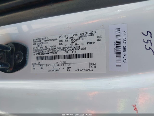 Ford F-150 Xl 2023 1FTEX1EP0PKF53520 Image 9