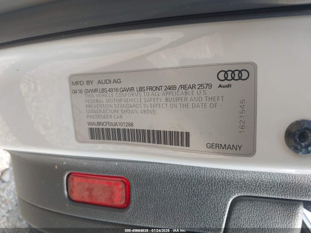 Продажа на аукционе авто 2018 Audi A5 2.0t Premium, vin: WAUBNCF59JA101268, номер лота: 45664839
