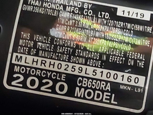 Honda Cb650 Ra 2020 MLHRH0259L5100160 Image 10