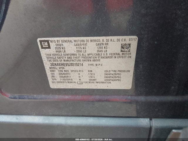 Продаж на аукціоні авто 2018 Chevrolet Equinox Ls, vin: 3GNAXHEV0JS515214, номер лоту: 45665102